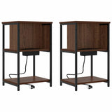 Bedside Cabinet 2 pcs Brown Oak 38 x 31 x 61 cm Engineered Wood 859459