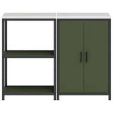 Kitchen Storage Set HATTEM 2 pcs Olive Green Cold-rolled Steel 3392690