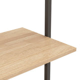 3-Tier Leaning Shelf Light Brown and Black 64x35x120.5 cm 336379