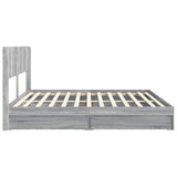 Bed Frame with Storage and Headboard Grey Sonoma 180 x 200 cm 3414364