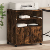 Printer Stand with Wheels Smoked Oak 60x48x74 cm 840636