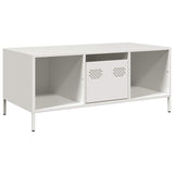 ZNTS Coffee Table White 101.5x50x43.5 cm Cold-rolled Steel 851279