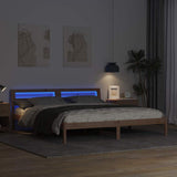 Bed Frame with Headboard Brown 180 x 200 cm Solid Pine Wood 872767
