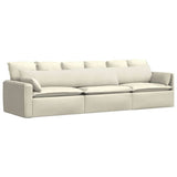 Sofa Pillows 2 pcs Cream 200 x 40 cm Corduroy Fabric 42013894