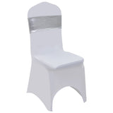 25 pcs Stretchable Chair Band with Diamond Buckle Silver 133580