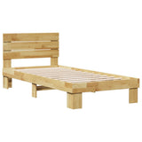 Bed Frame with Headboard without Mattress 90x200 cm Solid Wood Oak 3315719