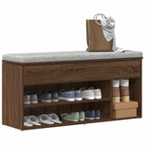 Shoe Bench Brown Oak 102x30.5x45 cm Engineered Wood 859142