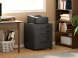Three Drawer Wood-Effect Filing Cabinet - Black T3398P425019
