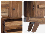 Sideboard with Drawer Natural 100 x 30 x 68 cm Solid Teak Wood 42017956