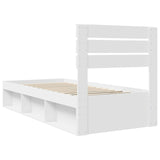 Bed Frame with Headboard White 90 x 190 cm Solid Pine Wood 3411463