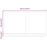 Awning Replacement Fabric Beige 380 x 195 cm Polyester 42000557