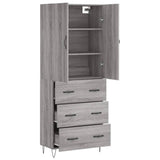 Highboard Grey Sonoma 69,5x34x180 cm Engineered Wood 3198087