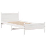 Bed Frame without Mattress White 90x190 cm Single Solid Wood Pine 3309792