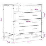 Drawer Cabinet 3-Drawer Old wood 70 x 41 x 70 cm 8010306