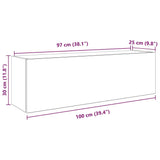 ZNTS Bathroom Wall Cabinet Artisan Oak 100x25x30 cm Engineered Wood 860102
