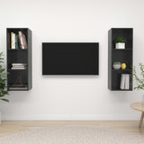 Wall-mounted TV Cabinets 2 pcs High Gloss Grey Engineered Wood 3079861