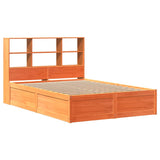 Bed Frame without Mattress Wax Brown 135x190 cm Double Solid Wood Pine 3323472