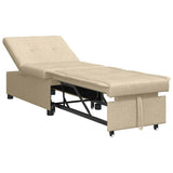 Sofa Bed Cream 194 x 50 x 82 cm Plywood 42008588