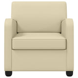 Armchair Cream Faux Leather 42043427