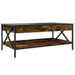 ZNTS Coffee Table with Infinity LED Smoked Oak 90x50x38 cm 847709