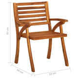 Garden Chair Set of 6 Brown Solid acacia wood Standard Durable 3075173