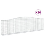 Arched Gabion Baskets 20 pcs 400x30x100/120 cm Galvanised Iron 3145836