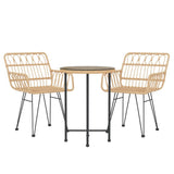 3 Piece Garden Dining Set Poly Rattan 3157833