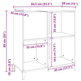 Record Cabinet White 84.5x38x89 cm Engineered Wood 831997