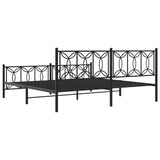 Metal Bed Frame without Mattress with Footboard Black 193x203cm 376152