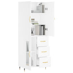 Highboard White 69.5x34x180 cm Engineered Wood 3195939