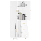 Highboard White 69.5x34x180 cm Engineered Wood 3195939