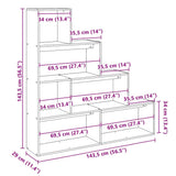 Room Divider Bookcase 4-Tier White 143.5x29x143.5 cm Engineered Wood 857994