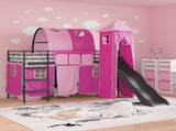 Kids'Loft Bed Frame Black and Pink 75 x 190 cm Metal 42020885