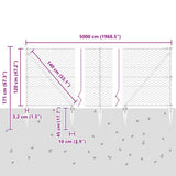 Welded Wire Fence with Spikes 50 x 1.2 m 3353278