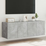 TV Wall Cabinets with LED Lights 2 pcs Concrete Grey 60x35x41 cm 837309