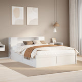 Bed Frame without Mattress White 135x190 cm Double Solid Wood Pine 3323426