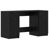 Desk with Drawer Black Oak 133 x 50 x 75 cm Engineered Wood 3332512