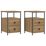 Bedside Cabinets 2 pcs Artisan Oak 34x35.5x50 cm Engineered Wood 857261
