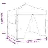 Foldable Party Tent Pop-Up with 4 Sidewalls 3x3 m Anthracite 44964