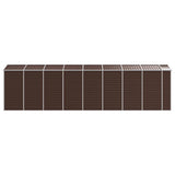 Garden Shed Brown 191x725x198 cm Galvanised Steel 3188271