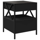 ZNTS Bedside Table with Infinity LED Black 40x40x51 cm 3284101