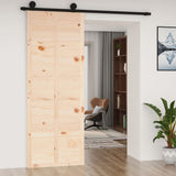 ZNTS Barn Door 80x1.8x214 cm Solid Wood Pine 824628