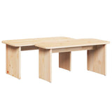 Coffee Table 2 pcs Natural Solid pine wood 873523