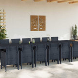 Garden Dining Set with Cushions 15 pcs Anthracite PP 3378795