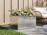 Garden Planter with LED Silver 40 x 60 x 40 cm Galvanised Steel 8008150