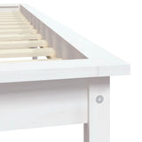 Bed Frame White Solid Pine Wood Double Durable Bed Frame 820587
