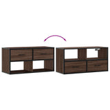 TV Cabinet Brown Oak 80x31x39.5 cm Engineered Wood and Metal 848923
