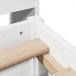 ZNTS Bookcase Bed without Mattress White 150x200 cm King Size Solid Wood Pine 3323141