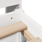 ZNTS Bookcase Bed without Mattress White 150x200 cm King Size Solid Wood Pine 3323141