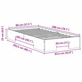 Bed Frame Brown 80 x 200 cm 873049